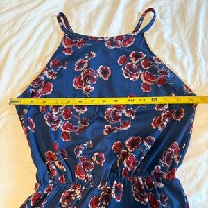 FRENCH GREY Navy Floral Maxi Dress with Pink Accents - Small